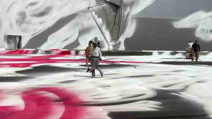 For Art Basel 2025, artist Katharina Grosse immerses the Messeplatz in color, Video Screenshot, tags: mit - youtube